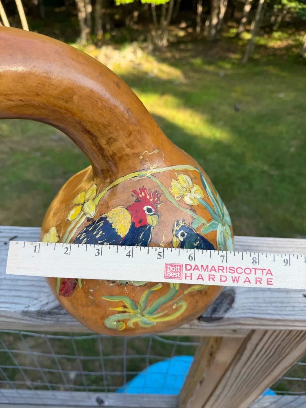 🦜 LARGE Dried Gourd | Hand Painted Parrots | 12